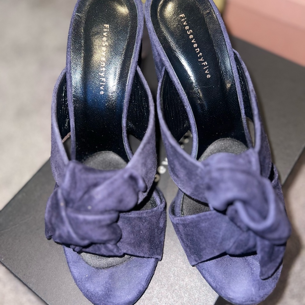 Navy Blue suede sandals